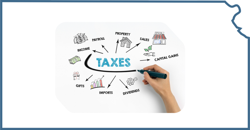 Map of Kansas showing services from Compass Tax Center