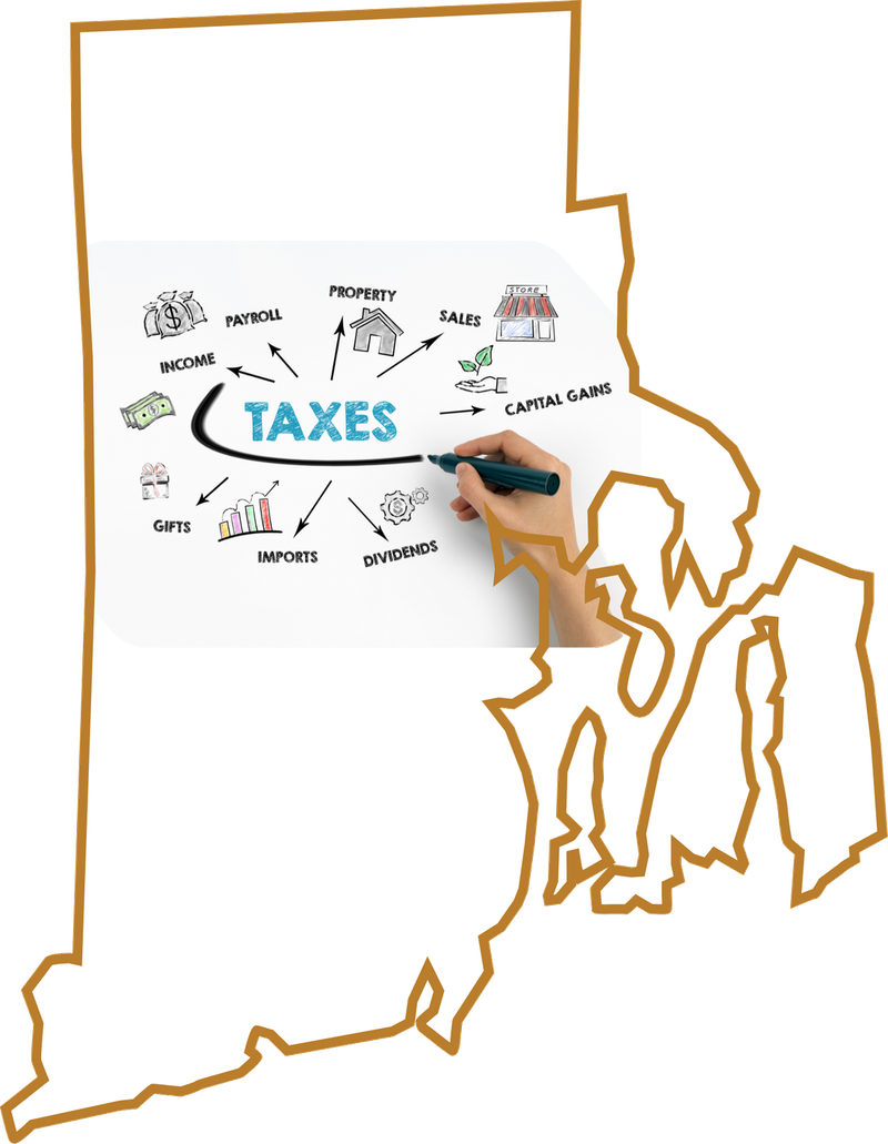 Map of Rhode Island showing services from Compass Tax Center